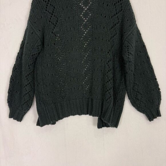 Billabong Women's Black Open Knit Open Front Cardigan Sweater Size Small - Picture 9 of 10